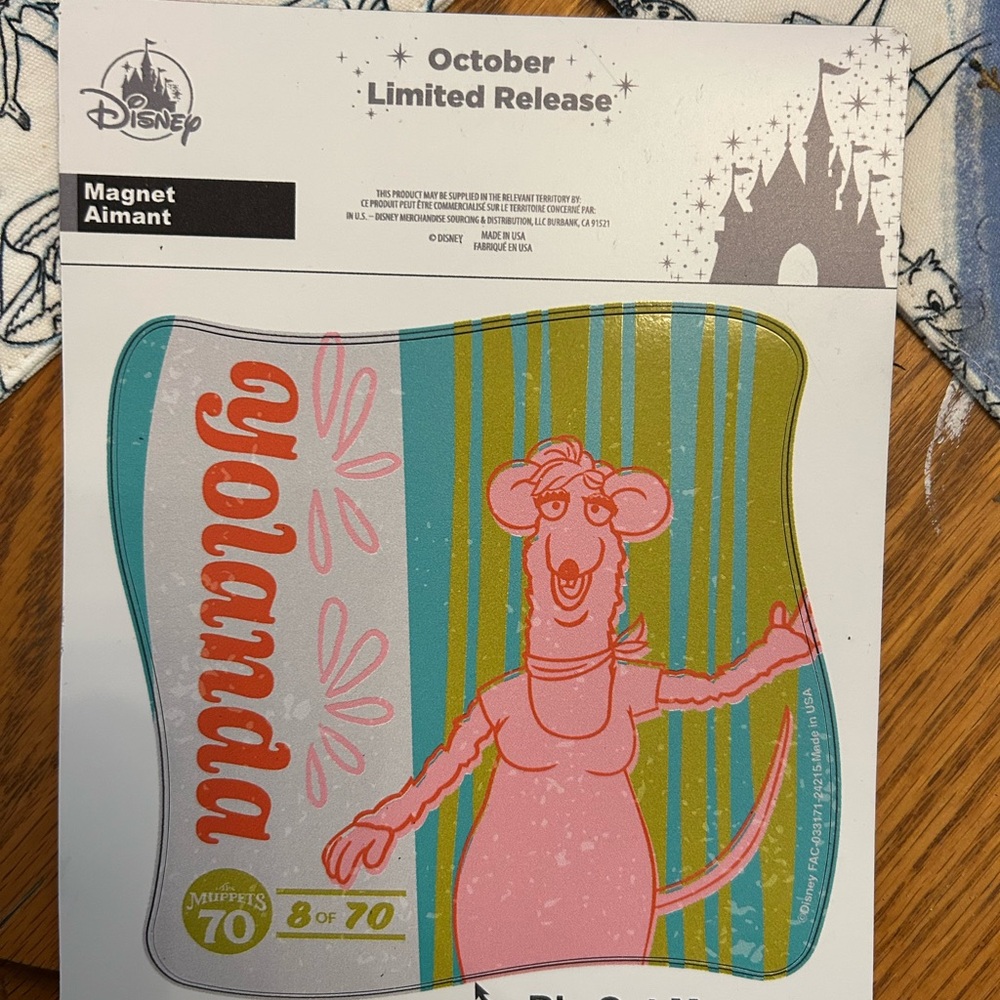 Disney Muppets 70th Anniversary magnet collection Yolanda October release NWT